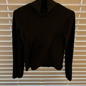 Madewell Black Ribbed Long-sleeve Top Size S